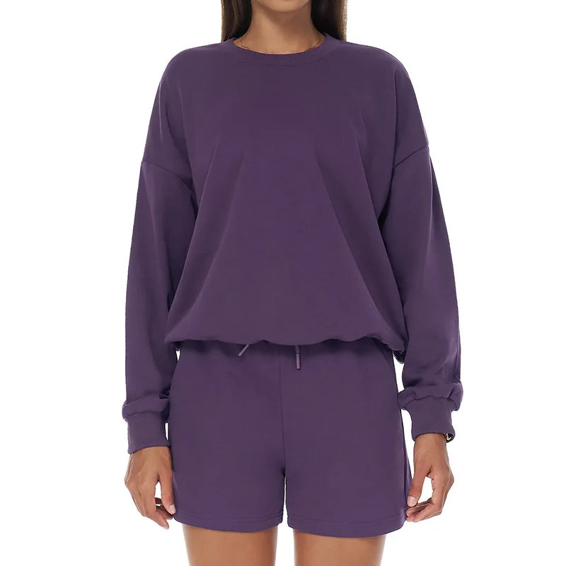 Yoga Set 2PCS Winter Casual Sports set for Women High Waist wide Legs Long Sleeves Running Fitness Leisure set Women Fitness Set