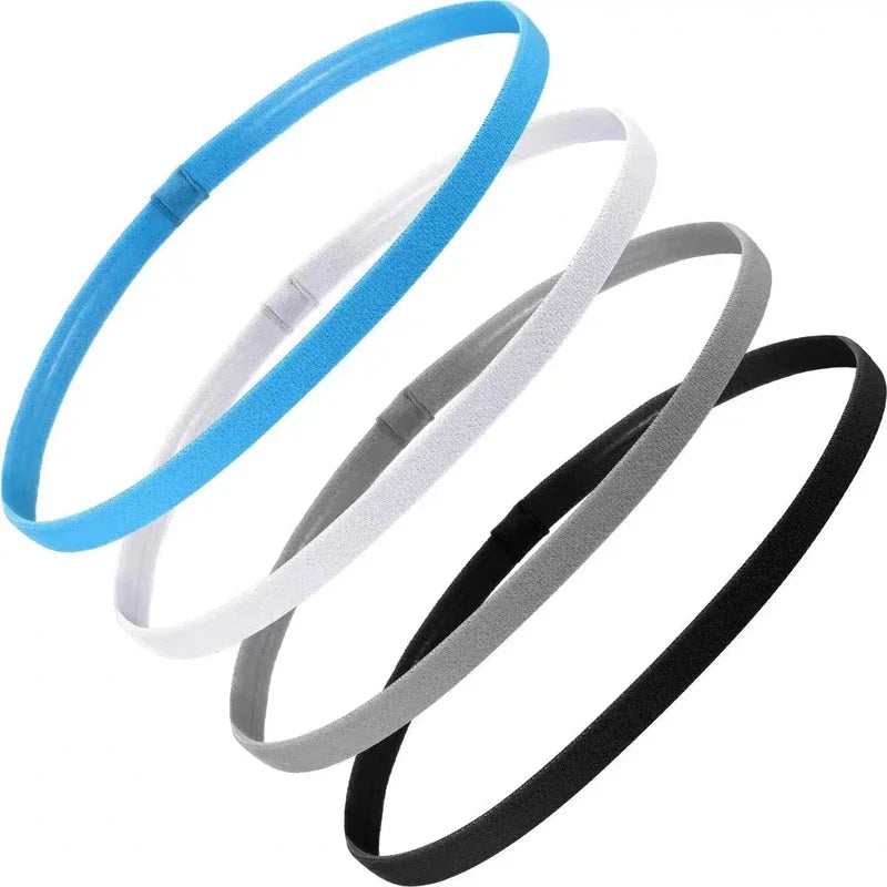 1PCs Simple unisex sports hairband non-slip silicone strip sweat guide elastic headbands yoga running fitness hair accessories