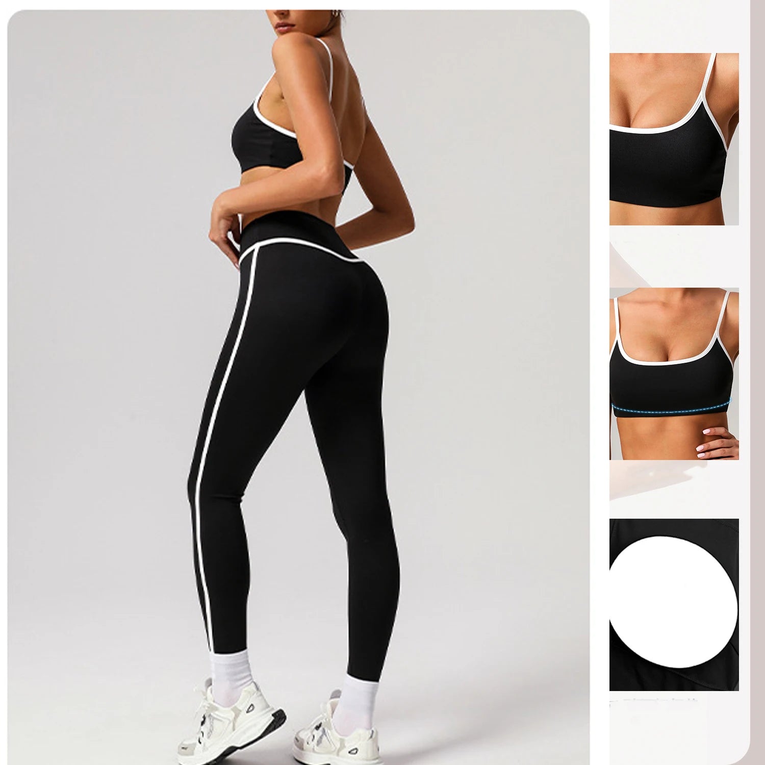 2 Piece Sport Leggings Set Women's Tracksuit Gym Workout Clothing Elastic Training Suit for Fitness Yoga Wear Slim Sportswear