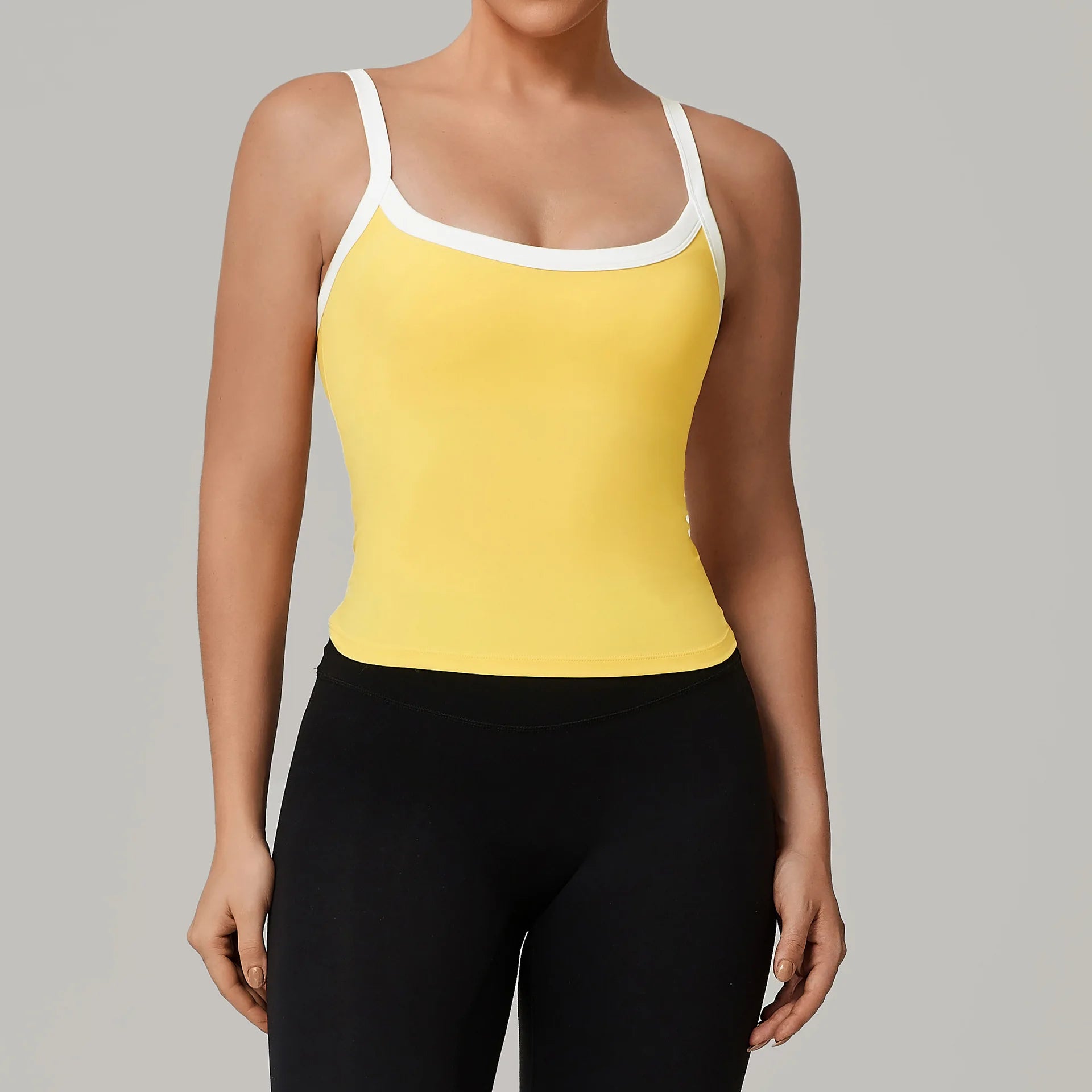 Ctenkevet Women's U-Neck Sleeveless Double Strap Push up Yoga Vest Female Slimming Quick-Dry Sports Tank Top for Gym Fitness