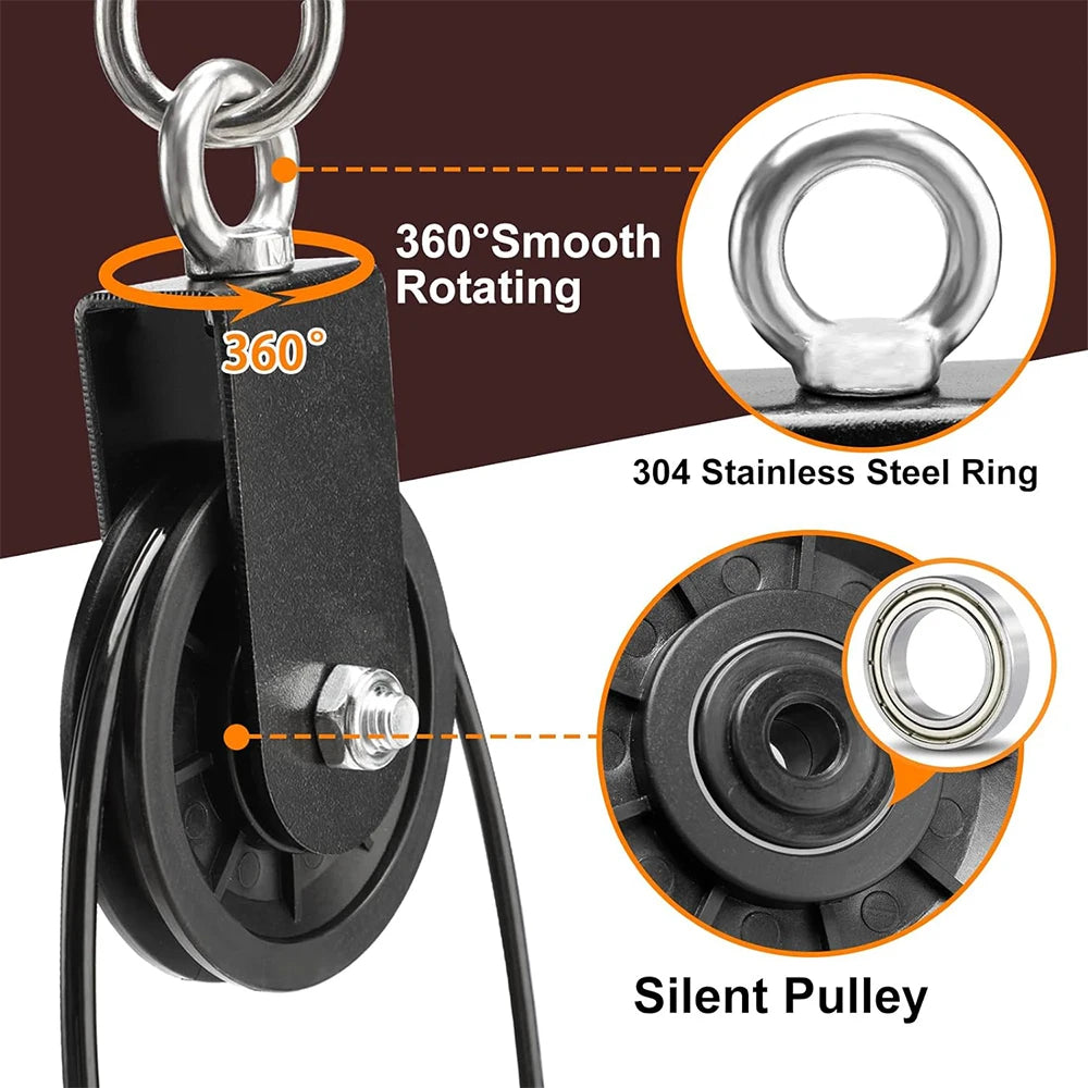 Pull Down and Lift Weight Pulley System Cable Machine Pulley Attachment for Triceps Pull Down, Biceps Curl, Back, Forearm