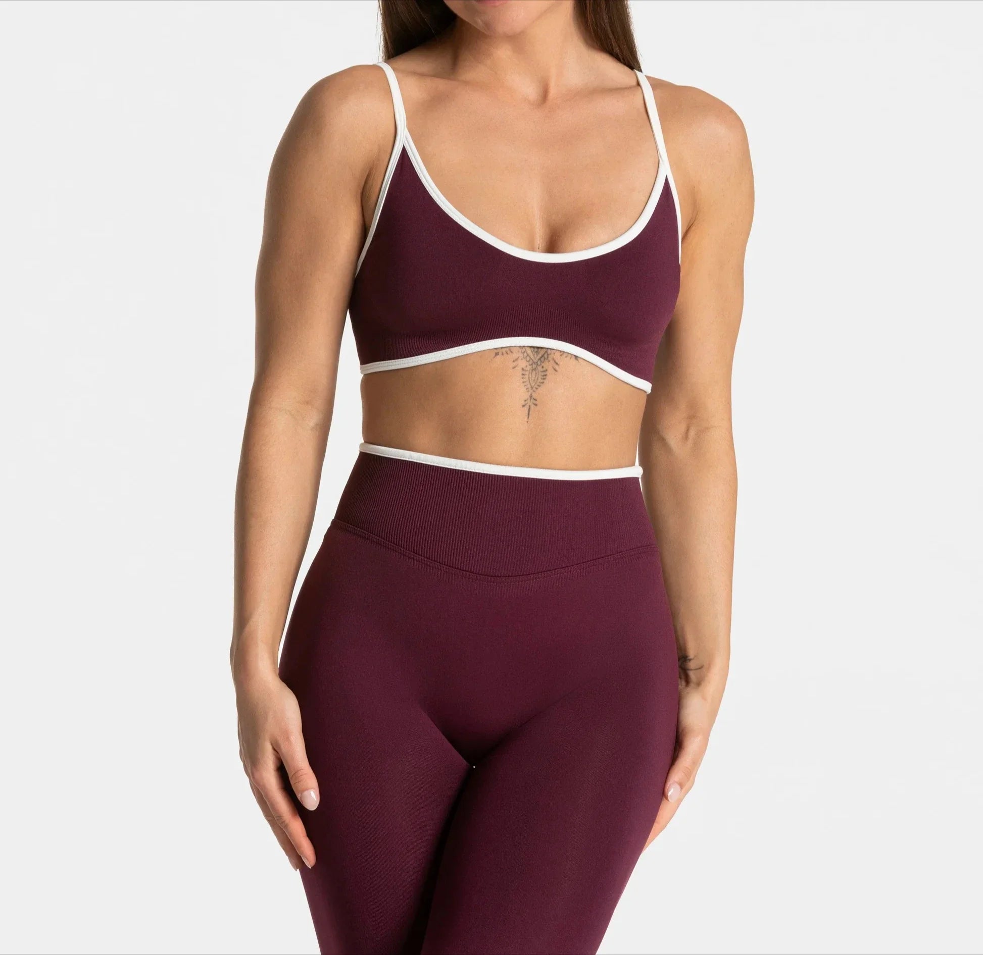 Summer Women's Solid Color Gym Sports Bra Sexy Backless Knitted Bra with Chest Cushion Suspender Bra Yoga Fitness Top
