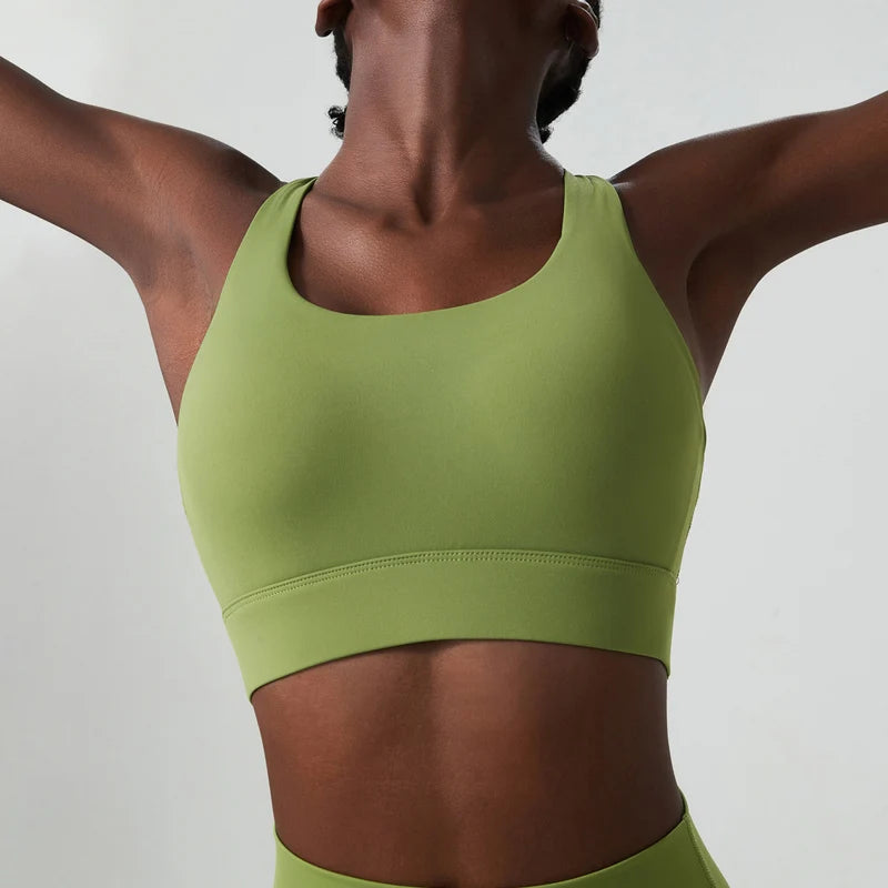 High Impact Fitness Yoga Bra Women Solid Color Buttery Soft Gym Running Top Female Breathable Quick Dry Sports Underwear
