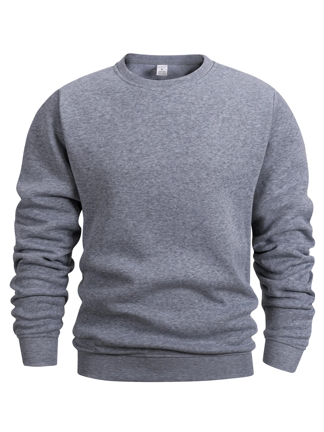 Men's crew neck sweatshirt sweatshirt solid sportswear outdoor casual daily long-sleeved pullover men's sportswear