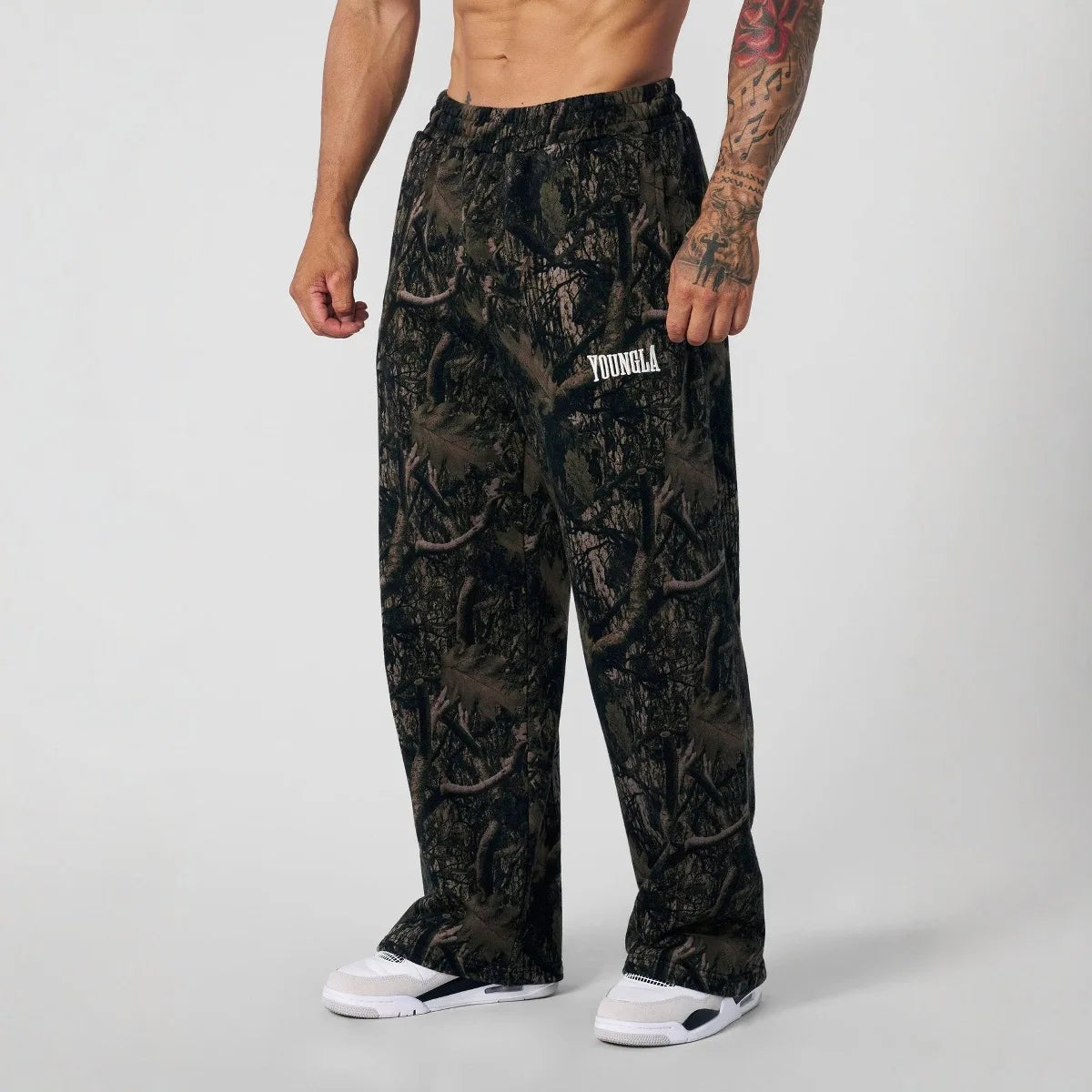 new Young American trendy sweatpants collaboration anime joggers cotton terry print wide-leg casual pants hip-hop street pants