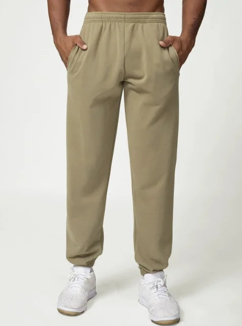 High Quality Men Elastic Bottom Sweatpants with Pockets 50% Cotton 50% Polyester Relaxed Fit Moisture Wicking Breathable Pant