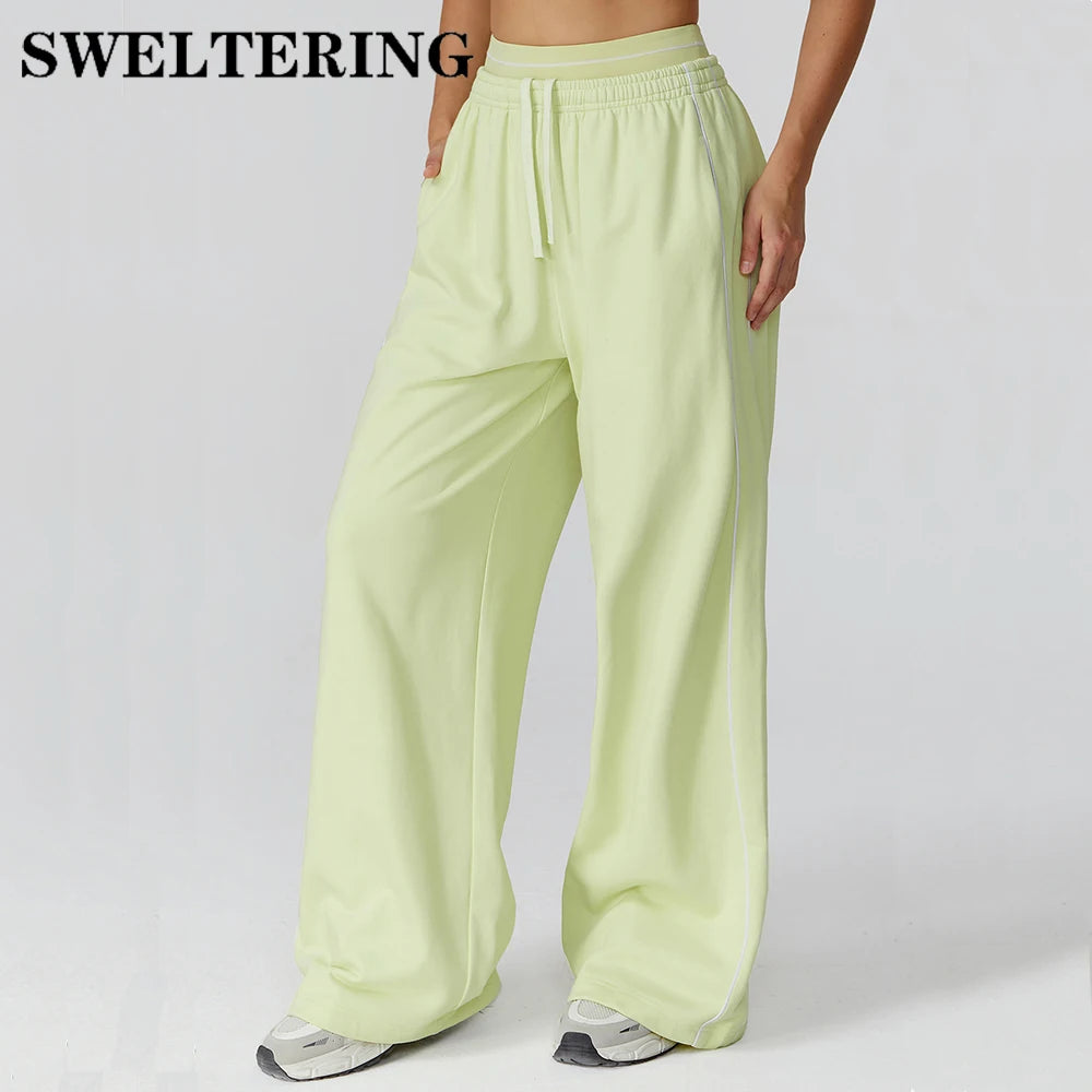 Wide Leg Trousers Yoga Pants for Women High Waisted Loose Gym Workout Sweatpants Female Fitness Sports Leggings Yoga Trousers