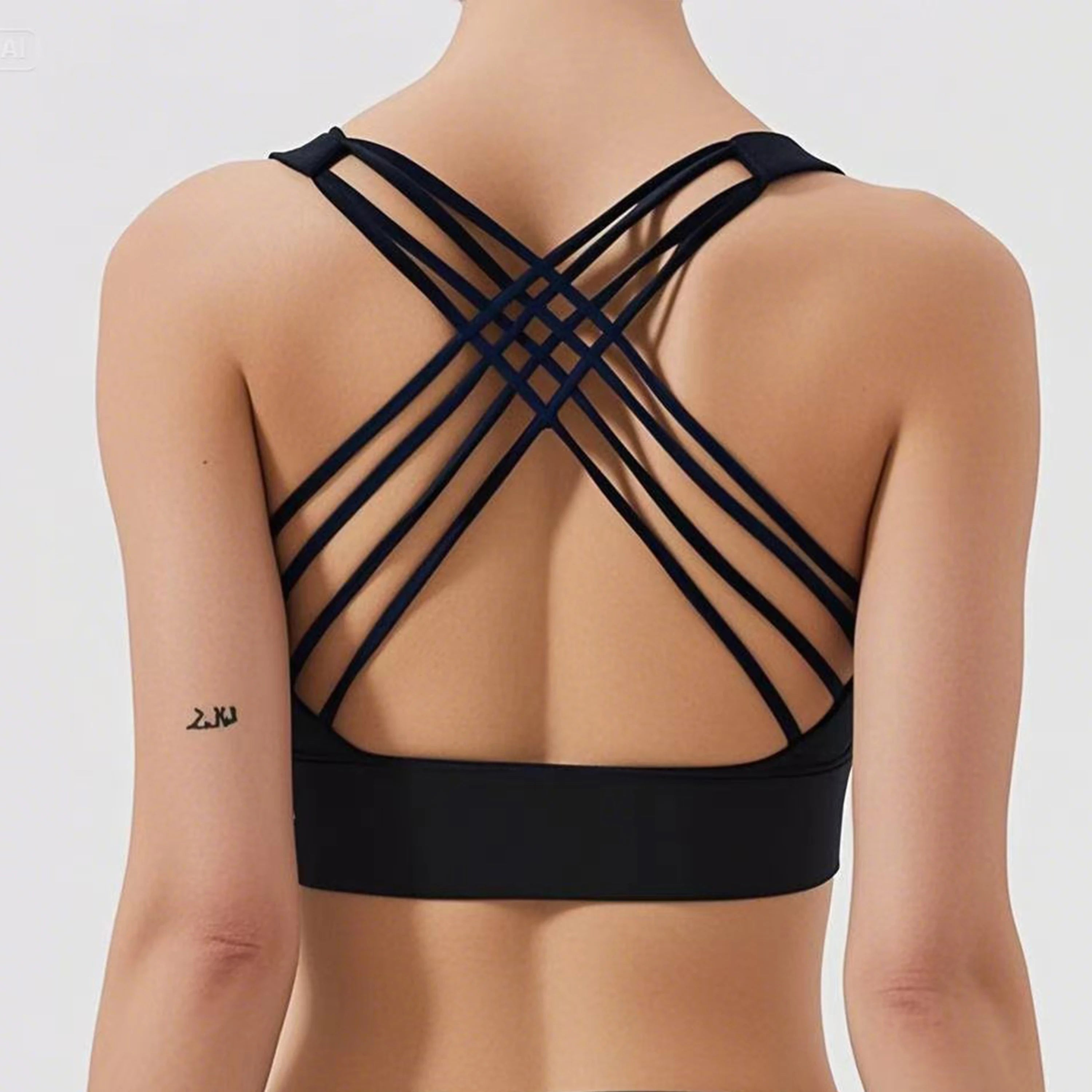 Women Eight Lines Crossing Beautiful Back Sports Bras Yoga Top Vest Yoga Gym Outdoor Sport Running Fitness Underwear