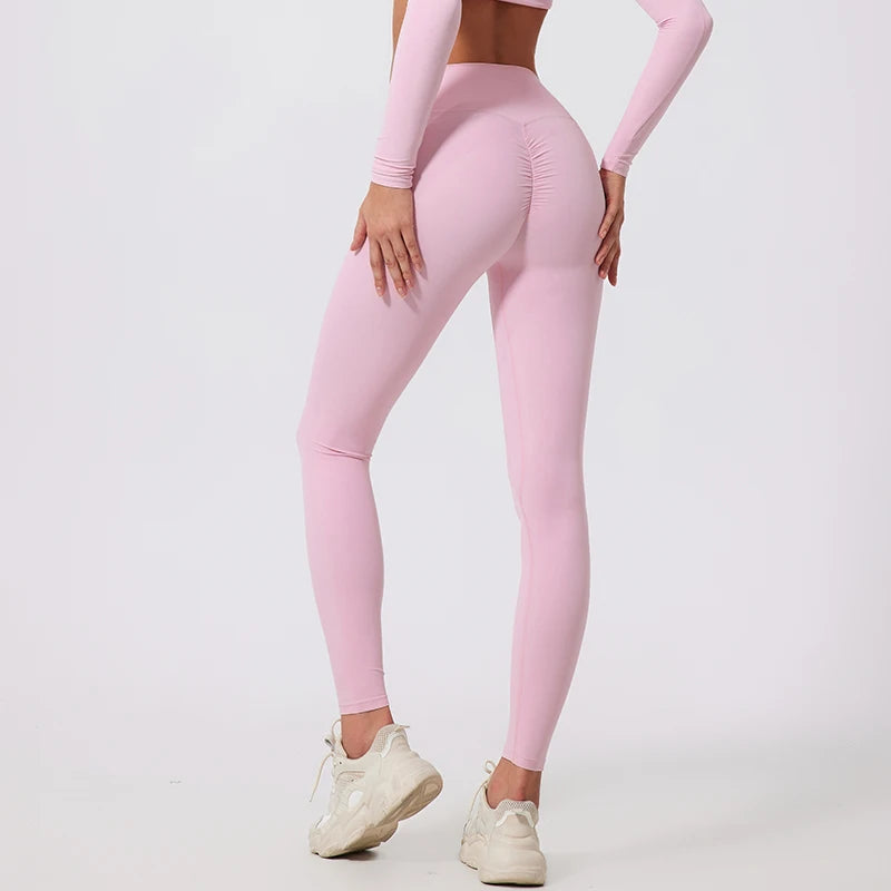 Hearuisavy High Waist Workout Leggings Woman Gym Pants Female Running Push Up Sports Leggings Quick-Dry Scrunch Yoga Pants