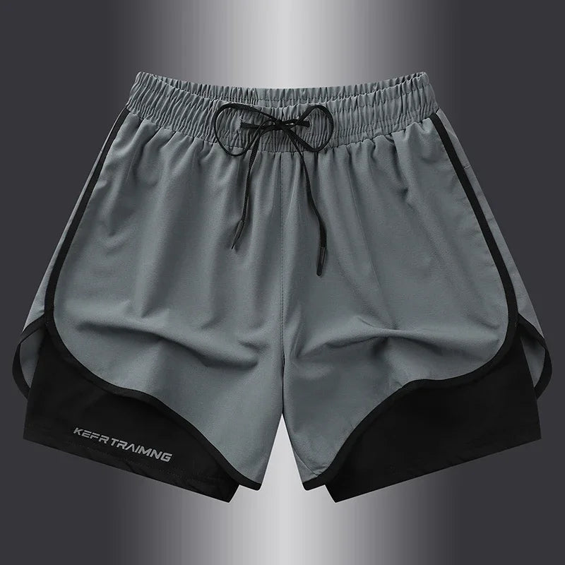 【 S-5XL 】2025 Sports Three Piece Pants Summer Popular Anti glare Double layered Sports Shorts for Men and Women Couples Ru
