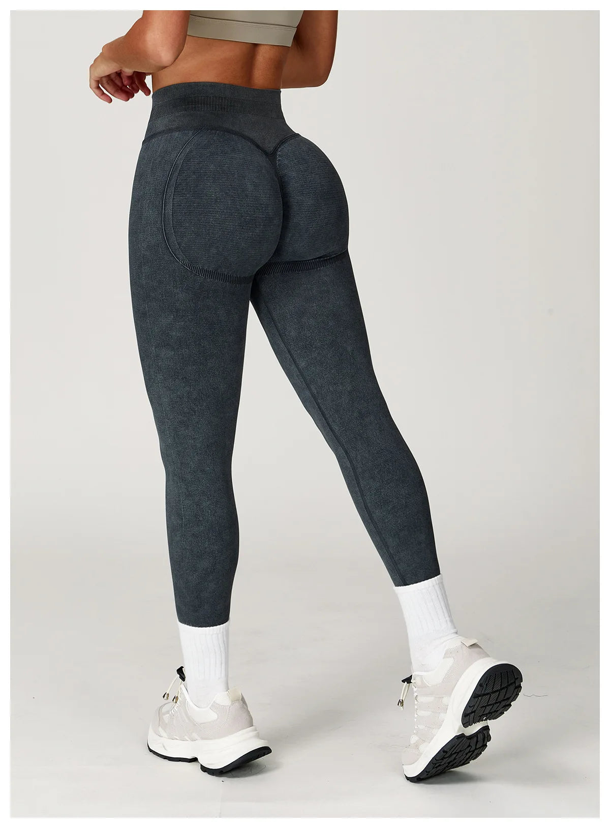 Women Sand-washing Leggings Gym Yoga Pants Elastic Workout Exercise Clothing Running Fitness Butt Lifting Tights