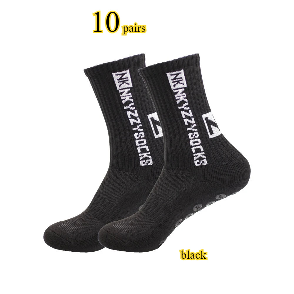 1 pairs of new mid tube glued football socks for sports training and competition, non slip and breathable socks