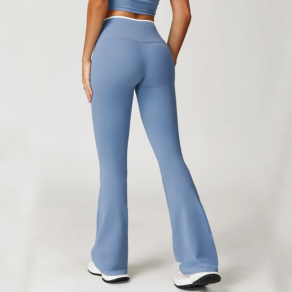 Yoga Flare Leggings Women Fitness Push Up High Waiste Wide Leg Yoga Pants Workout Pants Gym Elastic Tights Exercise Sport Pant