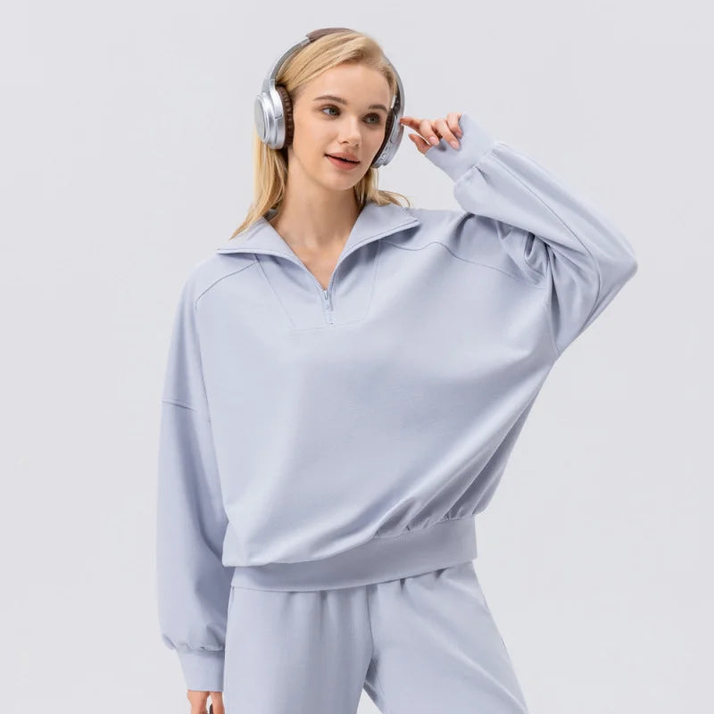 WESTSHAN Top Quality Autumn Winter Sports Sweatshirt Women Half-Zip Fitness Long Sleeve Casual Outdoor Running Hoodie Jacket