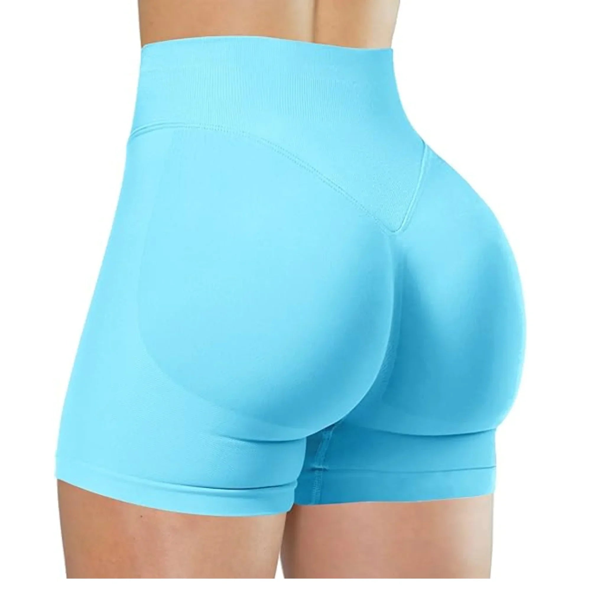 Summer Women's Gym Yoga Shorts High Waist Seamless Tight Fitting Lifted Buttocks Sexy Solid Color Shorts Exercise Yoga Leggings