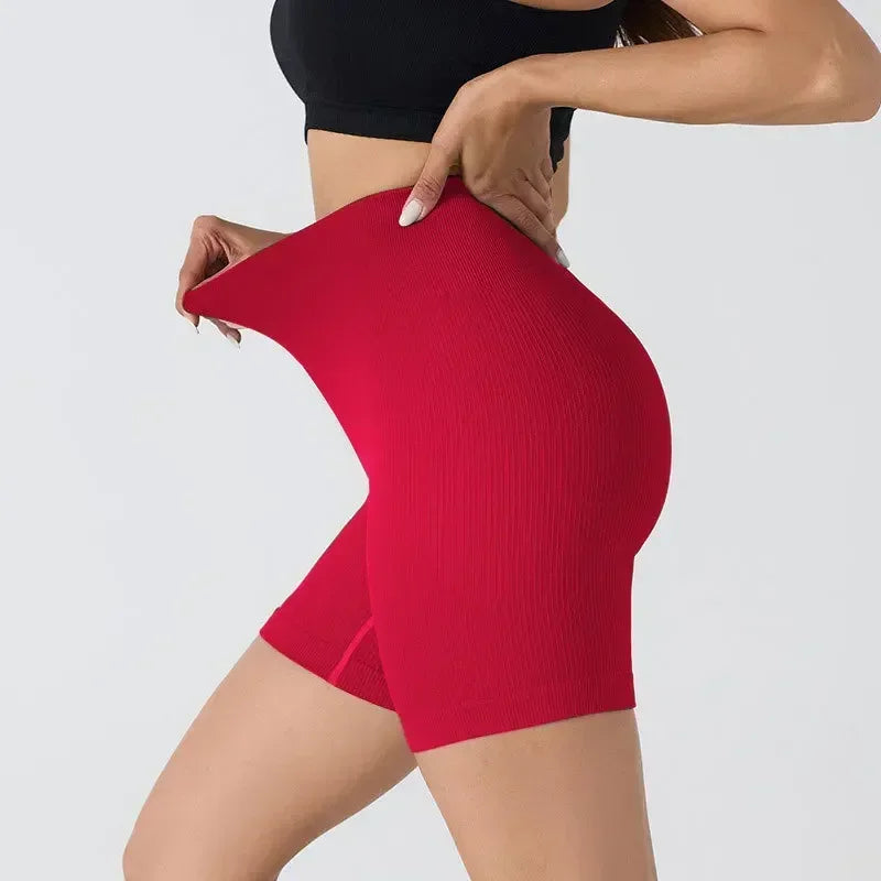 Seamless Women's Yoga Shorts Tight Fitness Short Pants Thread 3/4 Length Leggings Female Sports Skinny Pant Running Cycling Wear