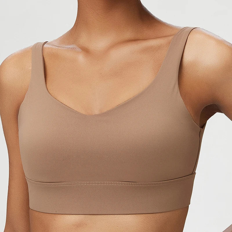 Women High Impact Fitness Yoga Bra Solid Color Sexy Back Ajustable Sports Underwear Breathable Gym Running Top With Cesht Pads