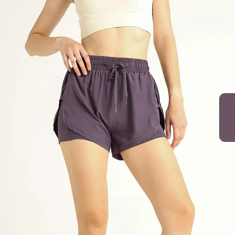 Sports women Yoga Shorts Lightweight Loose Athletic High Waist Quick dry breathable outdoor recreational running Yoga shorts🩳👍