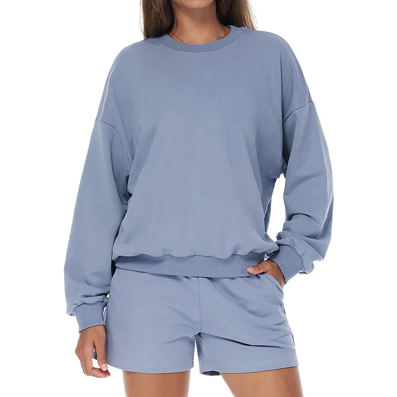 Yoga Set 2PCS Winter Casual Sports set for Women High Waist wide Legs Long Sleeves Running Fitness Leisure set Women Fitness Set