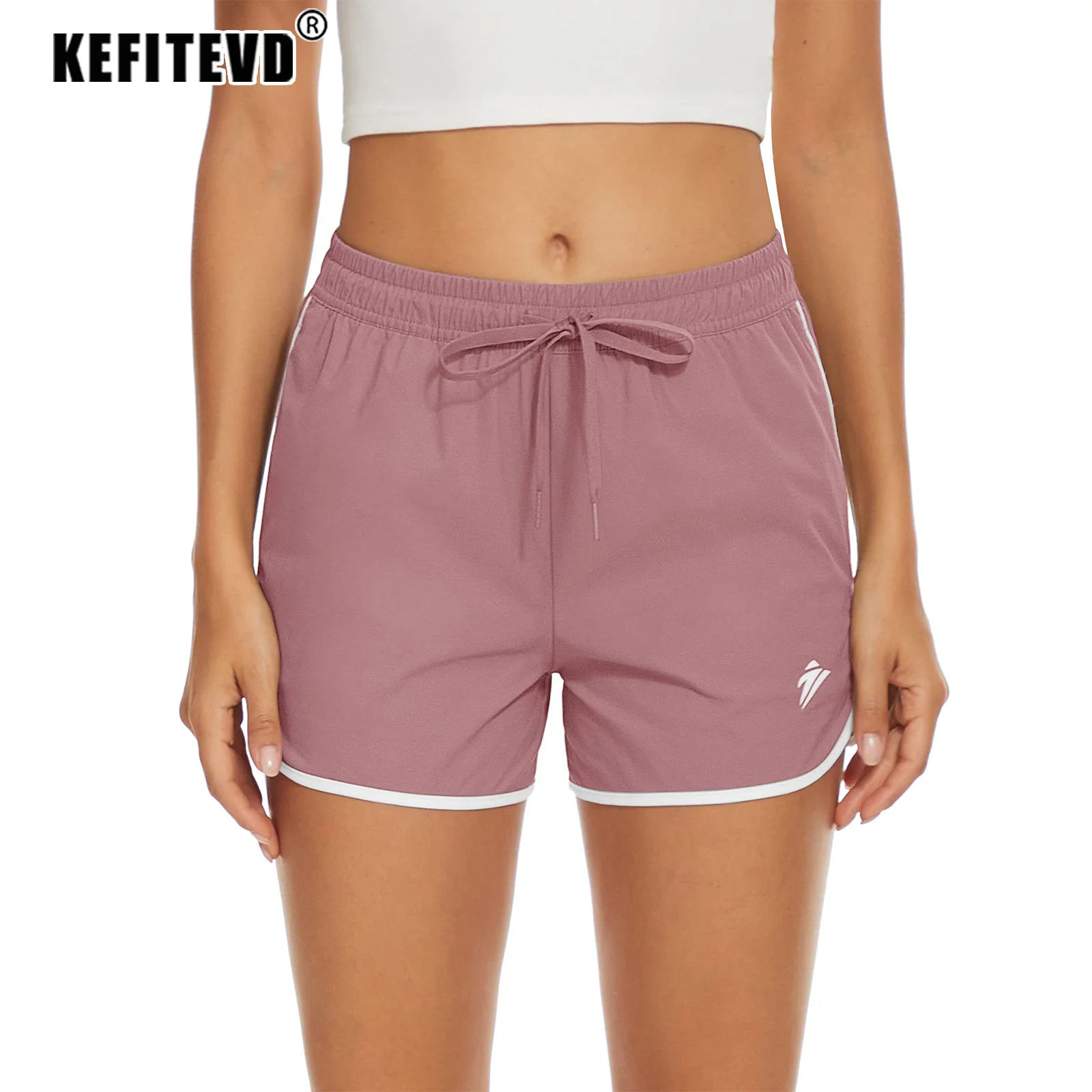 KEFITEVD Women's Soft Lightweight Running Short Breathable Workout Sport Hiking Trekking Casual Bottoms Summer Quick Dry Shorts