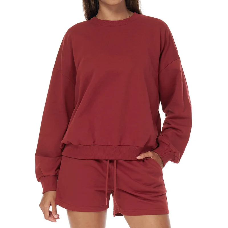 Yoga Set 2PCS Winter Casual Sports set for Women High Waist wide Legs Long Sleeves Running Fitness Leisure set Women Fitness Set