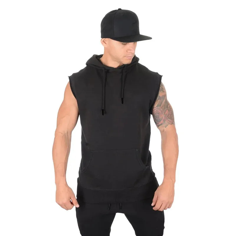 2025 New Brand Summer Fitness Stringer Hoodies Muscle Shirt Bodybuilding Clothing Gym Tank Top Mens Sporting Sleeveless shirts