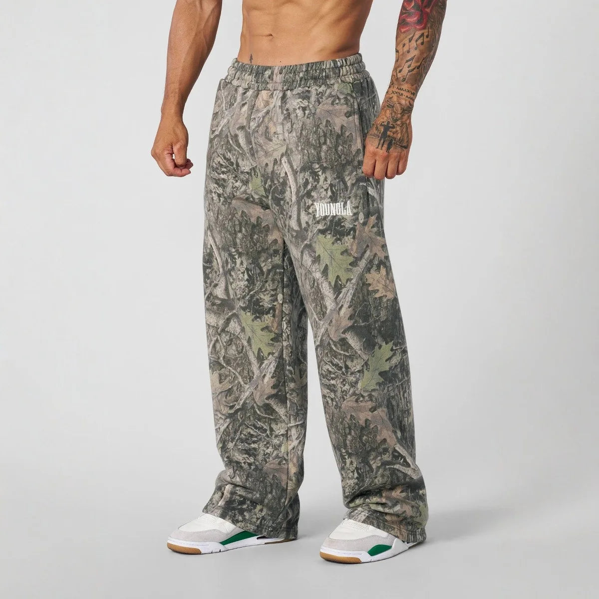new Young American trendy sweatpants collaboration anime joggers cotton terry print wide-leg casual pants hip-hop street pants