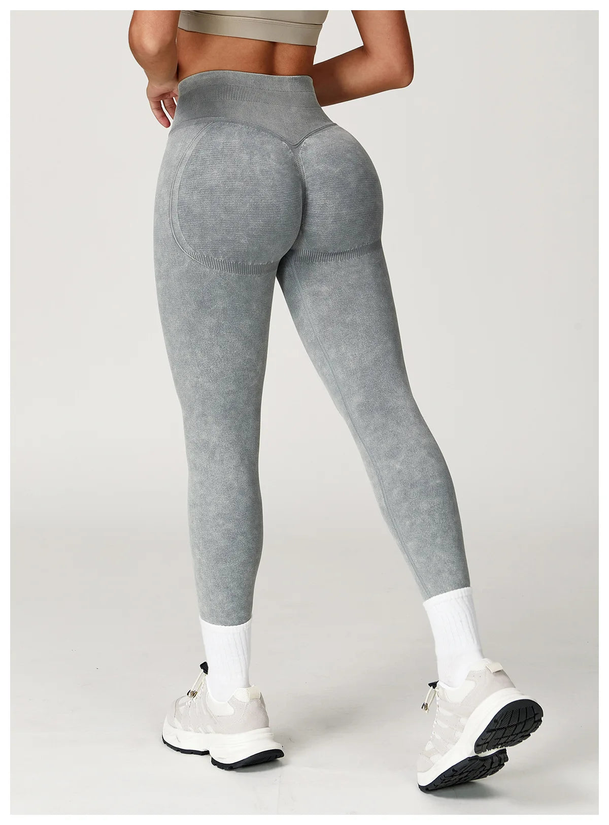 Women Sand-washing Leggings Gym Yoga Pants Elastic Workout Exercise Clothing Running Fitness Butt Lifting Tights