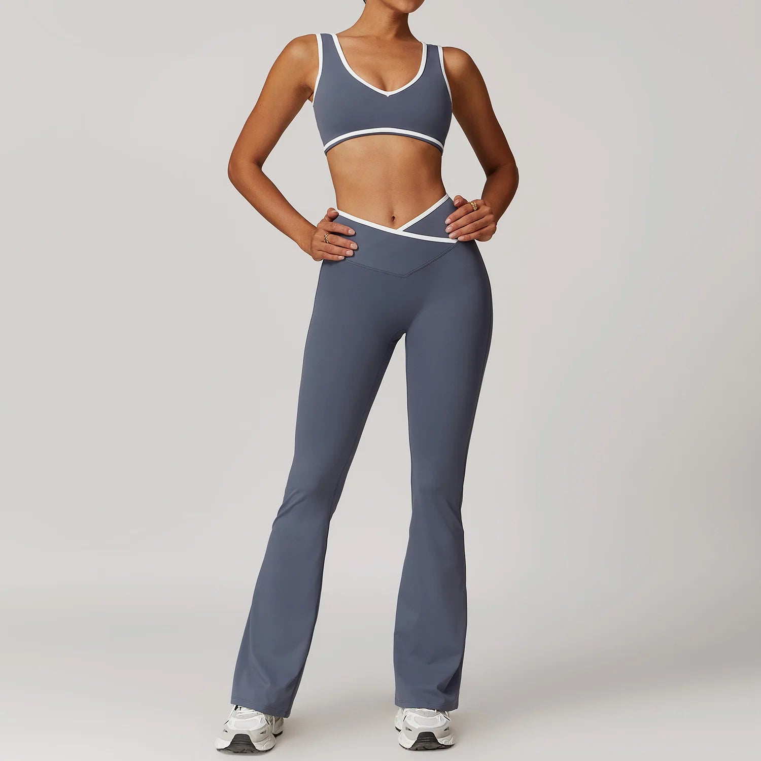 Women Clothes Yoga Set 2 Pieces Workout Outfits Fitness Sportswear Gym Tracksuit High Waist Leggings Sports Bra Athletic Wear