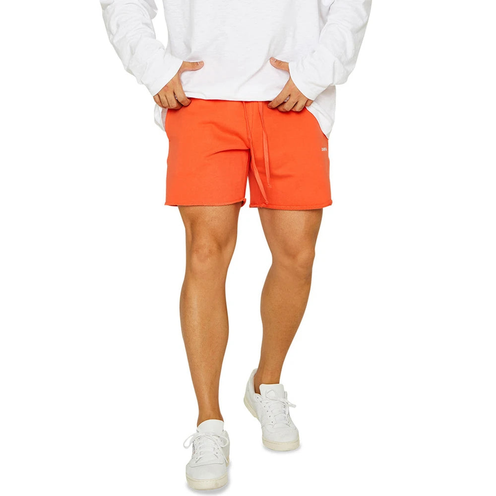 Men's Cotton Running Shorts Loose Bodybuilding Sweatpants Fitness Short Pants Jogger Gym Vintage Male Purple Shorts Bright Color