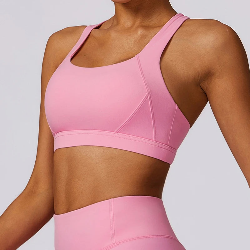 Hearuisavy Quick-Dry Backless Yoga Clothes Running Vest Women Workout Brassiere Fitness Gym Tank Top Women Push up Sports Bra