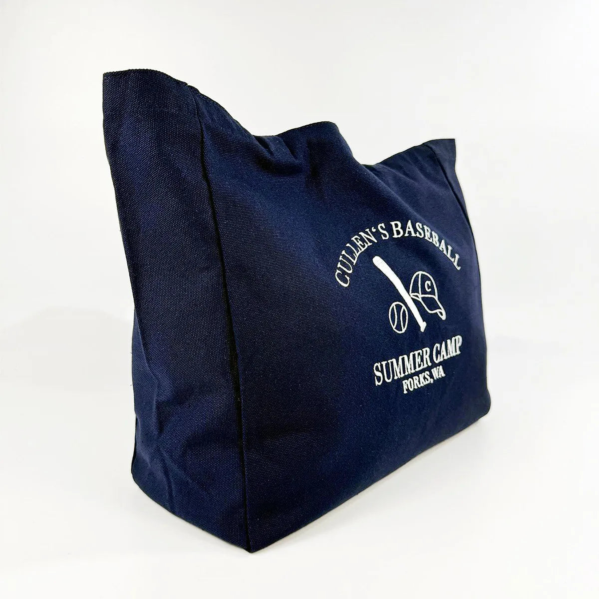 Cullen's Baseball Retro Embroidered Navy Canvas Shoulder Bag Cotton Street Fashion Reusable Shopping Bag Aesthetic Tote Bags