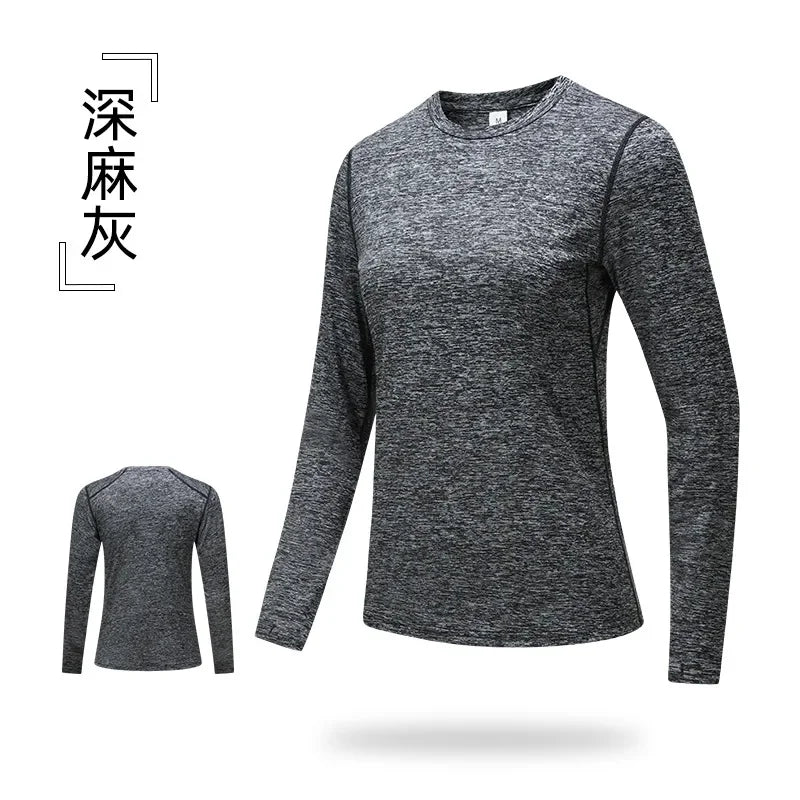 Sports Shirt Woman Gym Quick Drying Long-sleeve T-shirts Yoga Clothes Fitness Wear Training and Exercise Running Top Sportswear