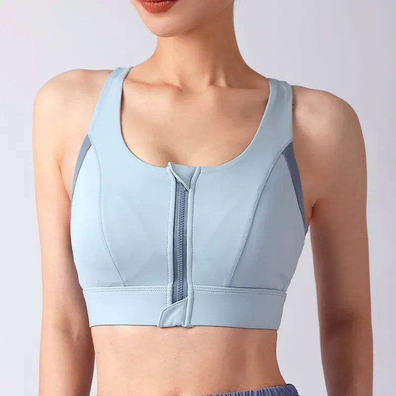 Women's High-Impact Sports Bra Breathable Shockproof Padded Gym Running Fitness Double Layer Seamless Yoga Underwear