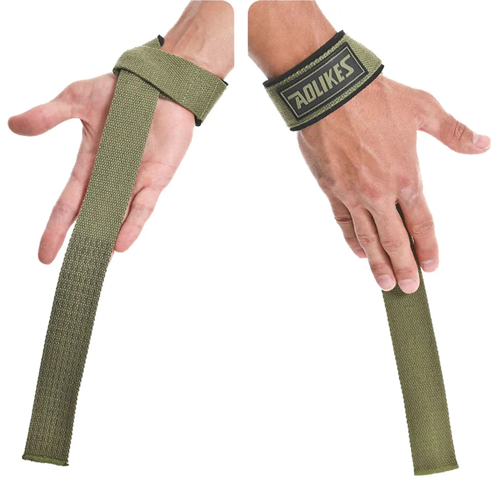 AOLIKES 1 Pair Weightlifting Straps Anti-Slip Silicone Lifting Wrist Straps Strength Deadlifts Crossfit Hand Grips Wrist Support