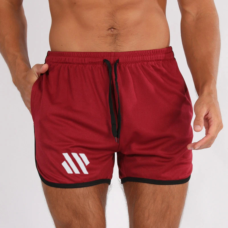 New Running Mesh Fitness Sport Men's Quick Drying Shorts Casual Breathable Training Tight Squat Three-Quarter Pants Summer