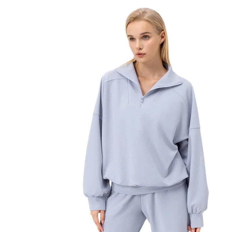 WESTSHAN Top Quality Autumn Winter Sports Sweatshirt Women Half-Zip Fitness Long Sleeve Casual Outdoor Running Hoodie Jacket