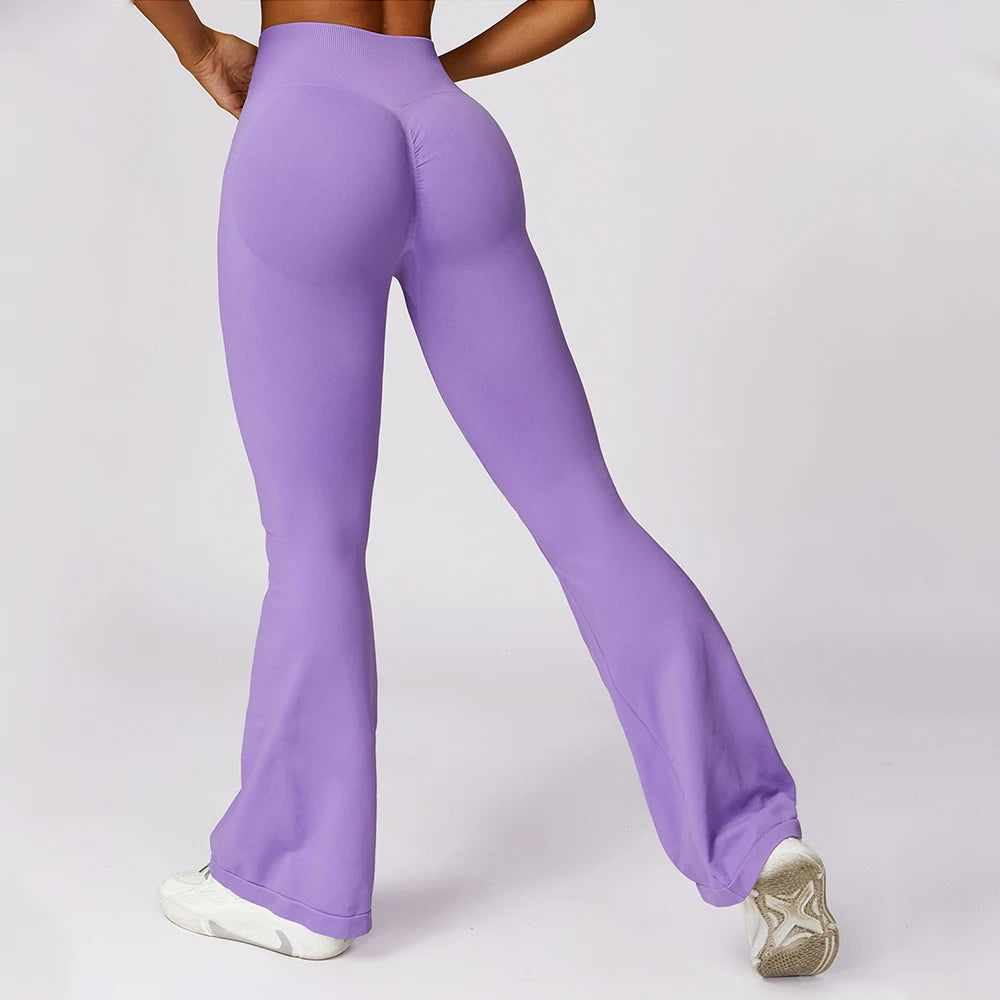 Seamless Flare Leggings Yoga Pants Women Bell-bottoms Yoga Trousers High Waist Fitness Flared Pant Stretch Gym Casual Sports