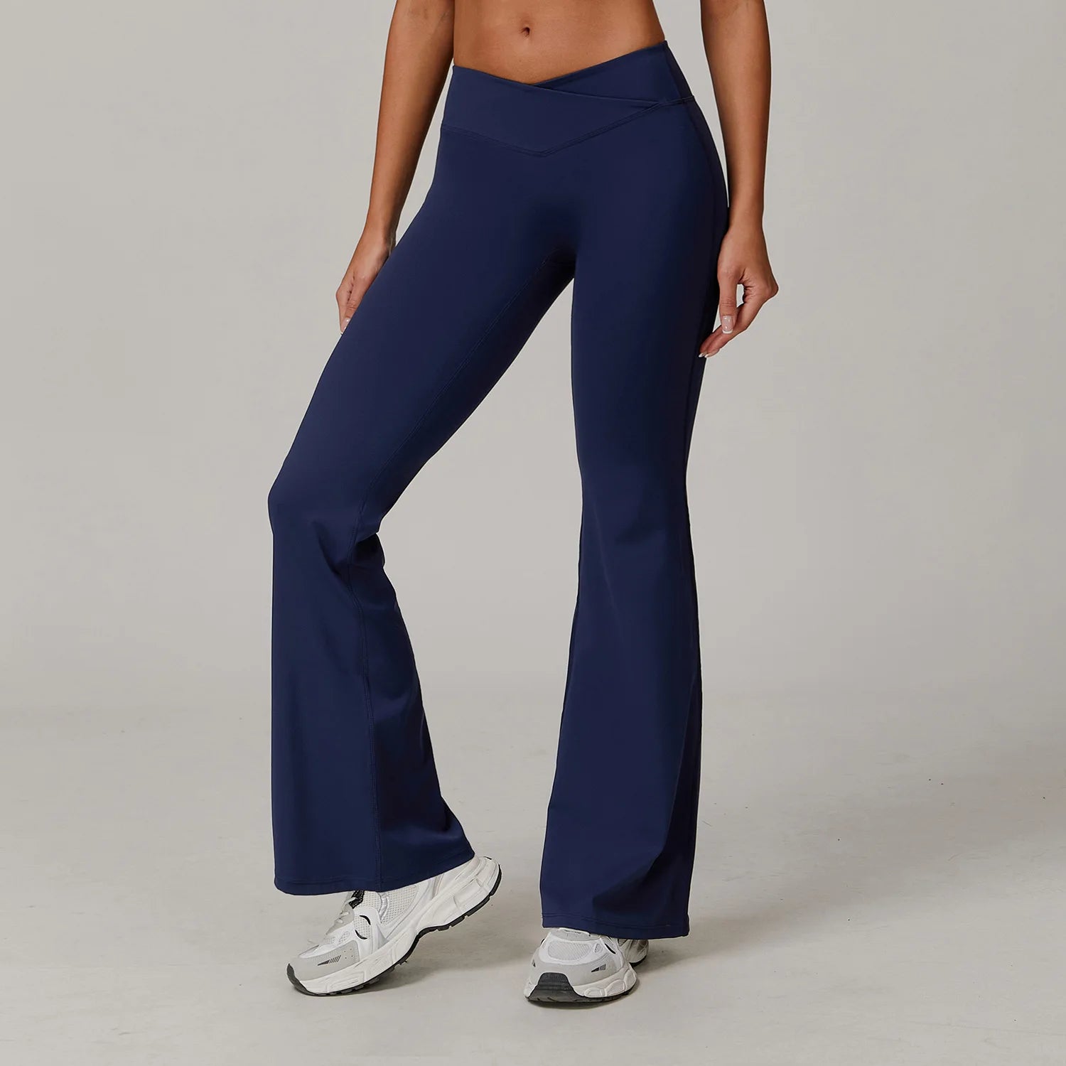 2024 Flared Yoga Pants Women Naked Feel Crossover High Waist Booty Lifting Flared Leggings for Gym Running Daily Wear Trousers