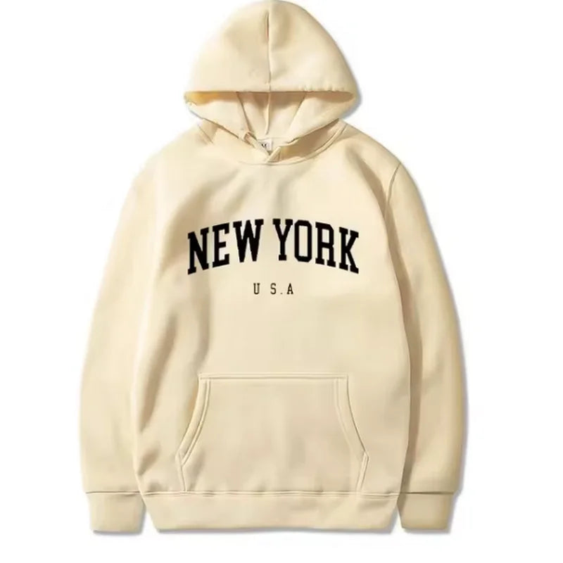 Men's solid color hooded sweatshirt pullover Street hip hop autumn/winter fashion 2024 new sweatshirt loose casual pullover