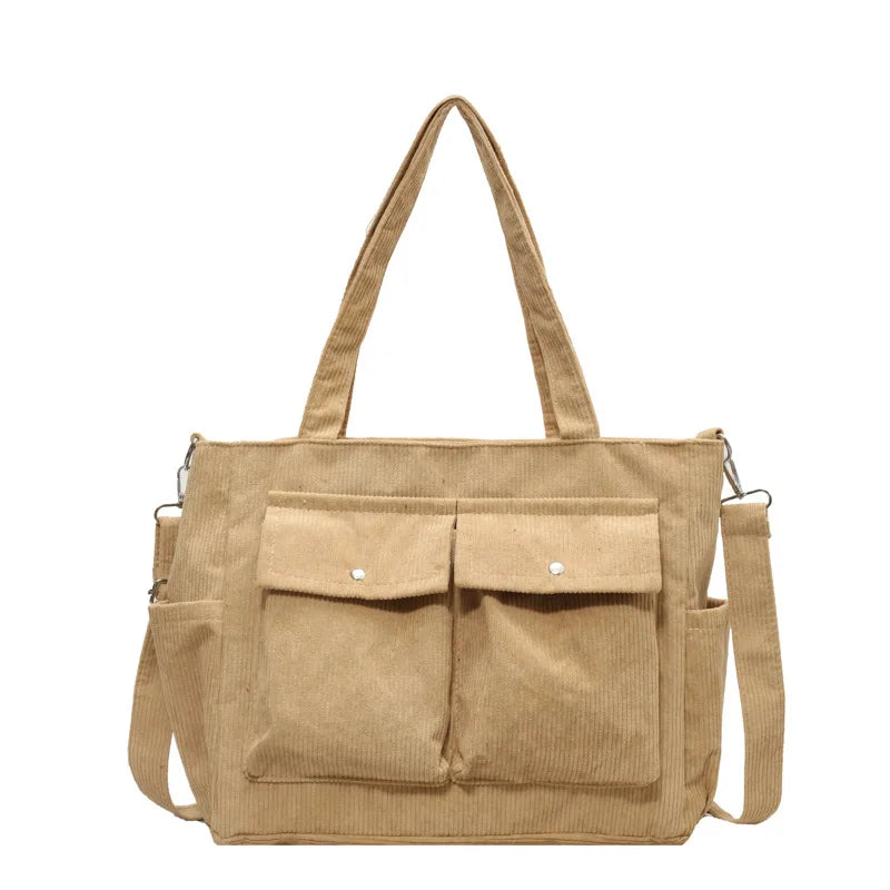 Ladies' Tote Bag With Large Capacity Corduroy Fashionable Crossbody Shoulder Bag 2025 Women Casual Shoulder Bag Class Handbag