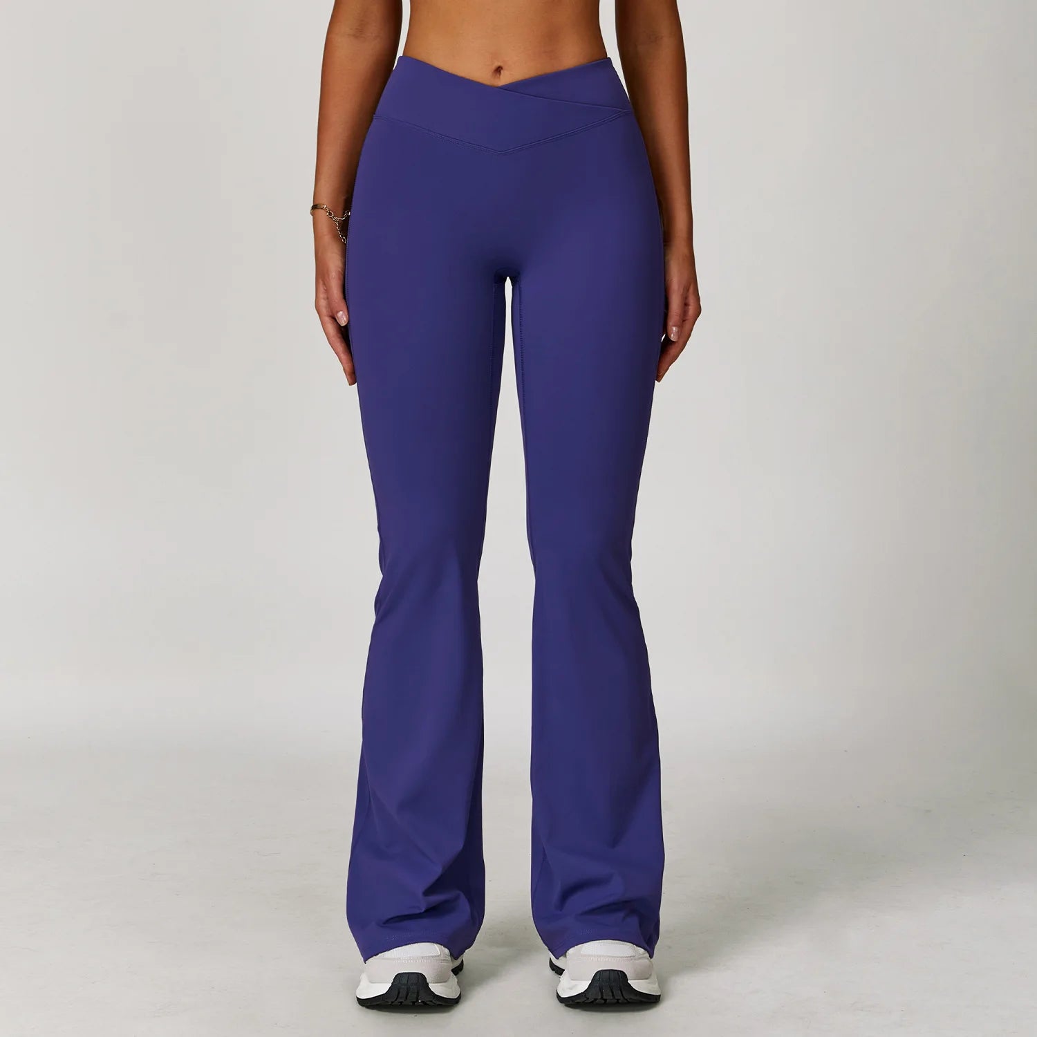 2024 Flared Yoga Pants Women Naked Feel Crossover High Waist Booty Lifting Flared Leggings for Gym Running Daily Wear Trousers