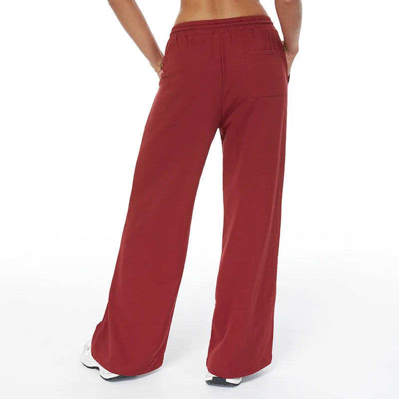 Winter Yoga Pants Women's High Waist Wide Leg Sports Leggings Gym Fitness Straight Pants Pocket Casual Loose Outdoors Sweatpants