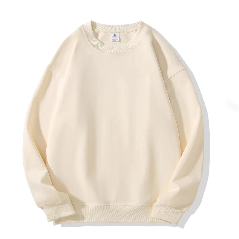 Basic Round-neck Sweatshirts for Men and Women Warm and Comfortable Pullover Tops for Spring and Autumn Sporty Casual and Loose