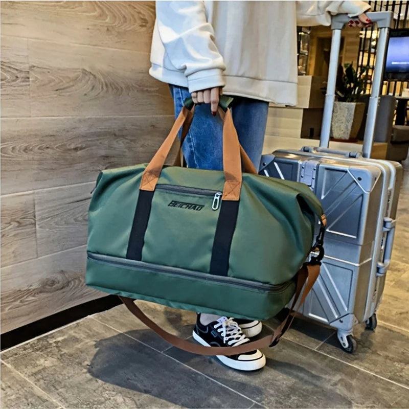 Large Capacity Fitness Bag Travel Bag Waterproof Sports Gym Bag Portable Luggage for Men Women Short Distance gym and travel bag