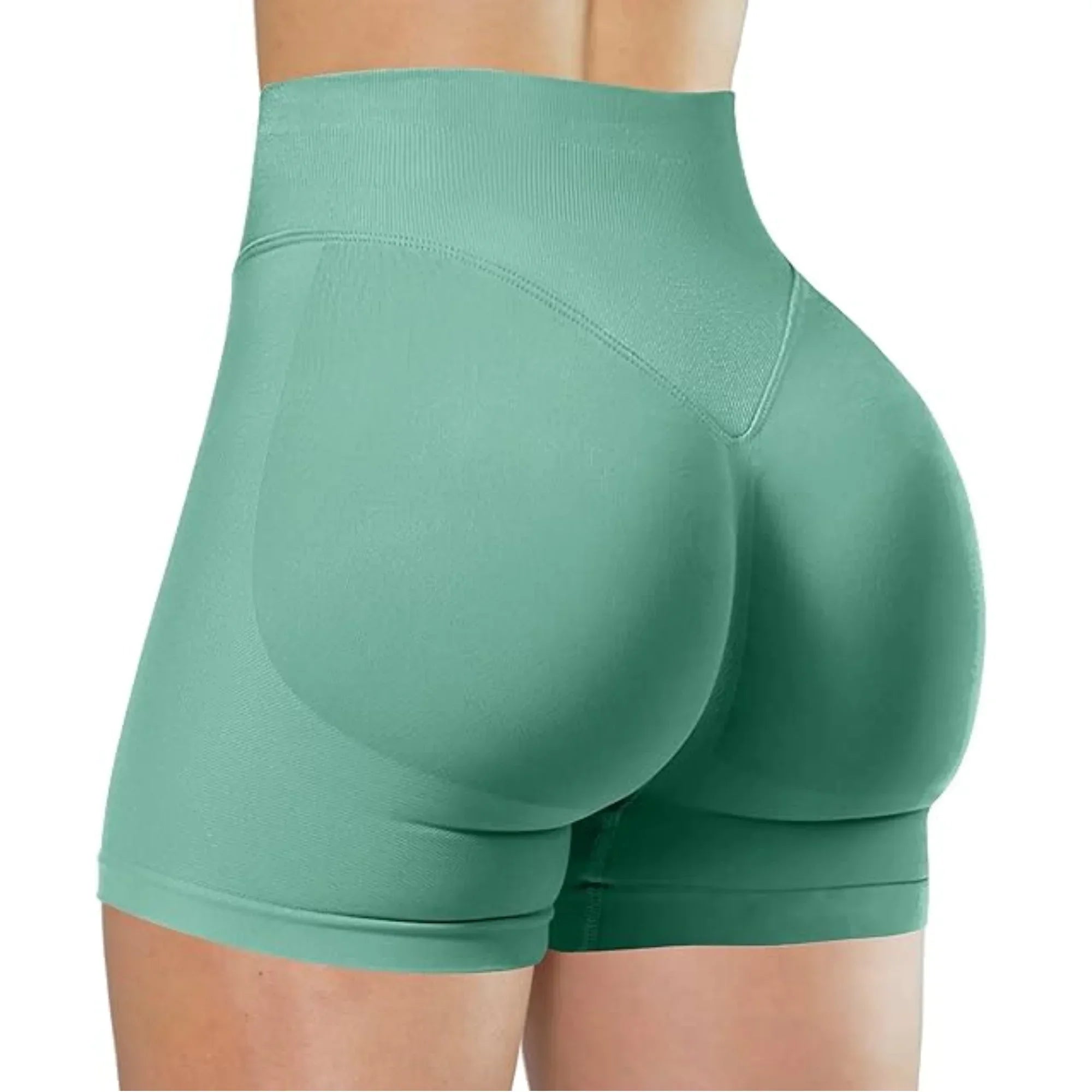 Summer Women's Gym Yoga Shorts High Waist Seamless Tight Fitting Lifted Buttocks Sexy Solid Color Shorts Exercise Yoga Leggings