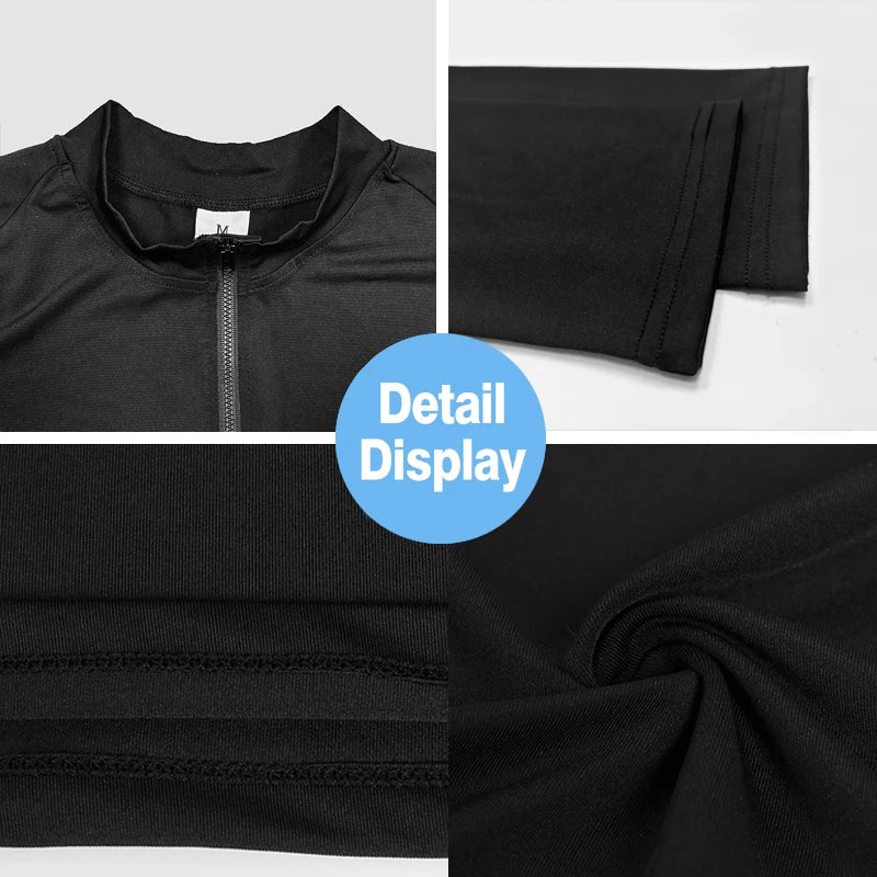 Men Running T-shirts Compression Fitness Long Sleeve Sports Polo Shirts Trainning & Exercise Gym Sportswear Quick Dry Rashgard