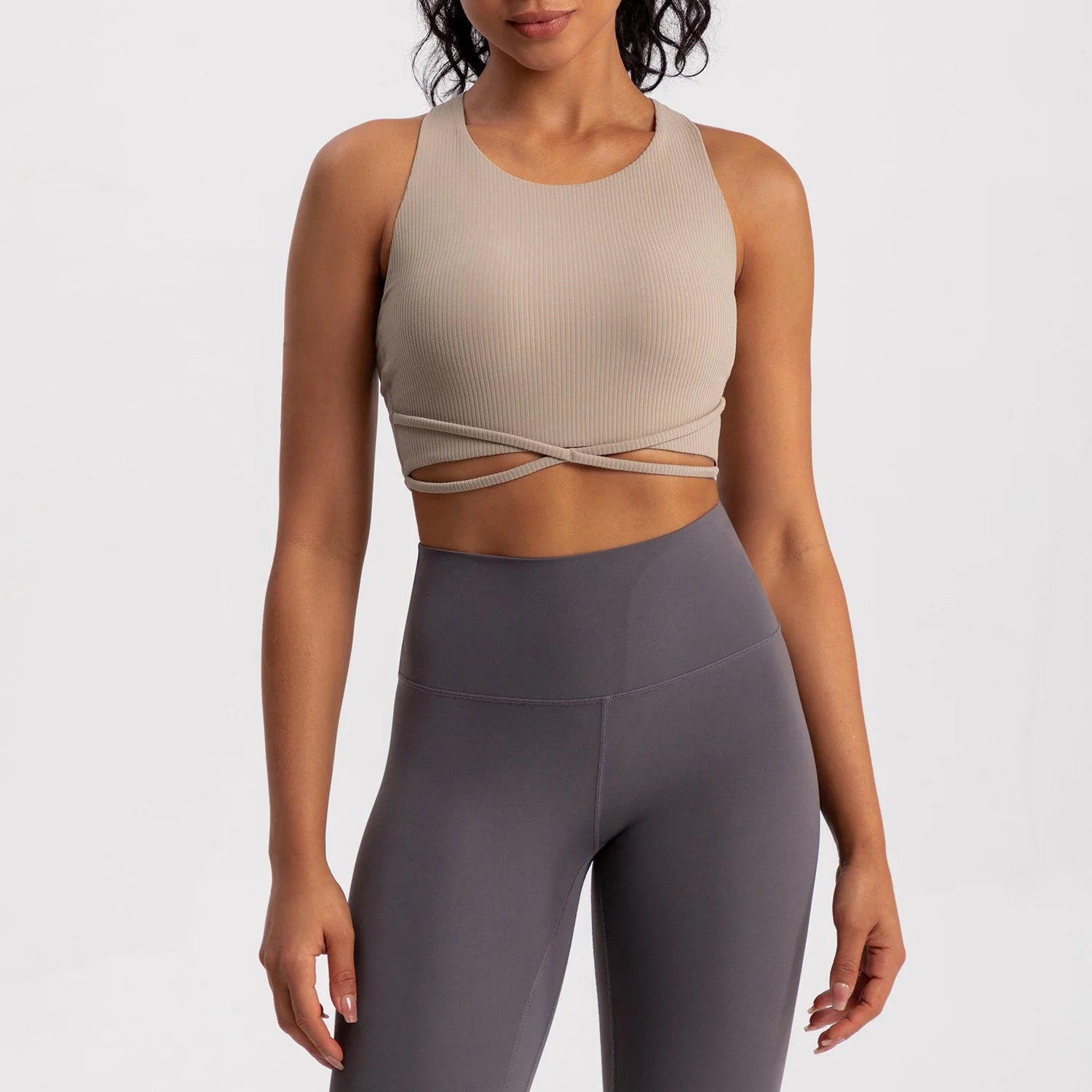 Yoga Tank Top Ribbed Fitness Yoga Underwear Women's Sports Bra Push Up Fitness Bra Running Gym Fitness Tops