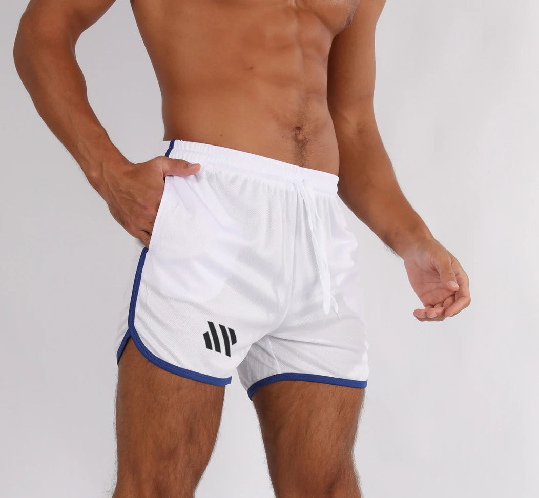 New Running Mesh Fitness Sport Men's Quick Drying Shorts Casual Breathable Training Tight Squat Three-Quarter Pants Summer