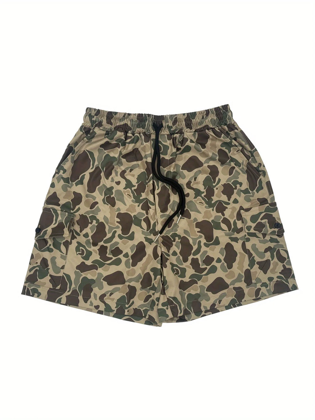 Mens Camo Cargo Shorts for Men with Large Pockets, Casual Streetwear for Daily, Multicolor Menswear Tropical